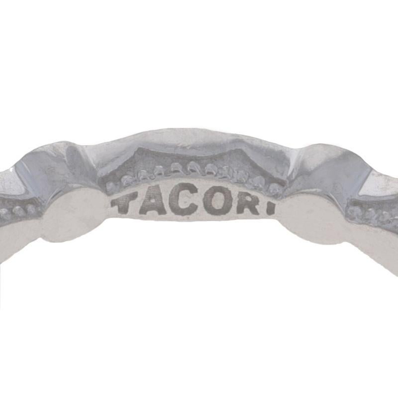 Tacori Sculpted Crescent Sapphire Diamond Band WhiteGold 18k .54ctw WedRing5 1/2 For Sale 2