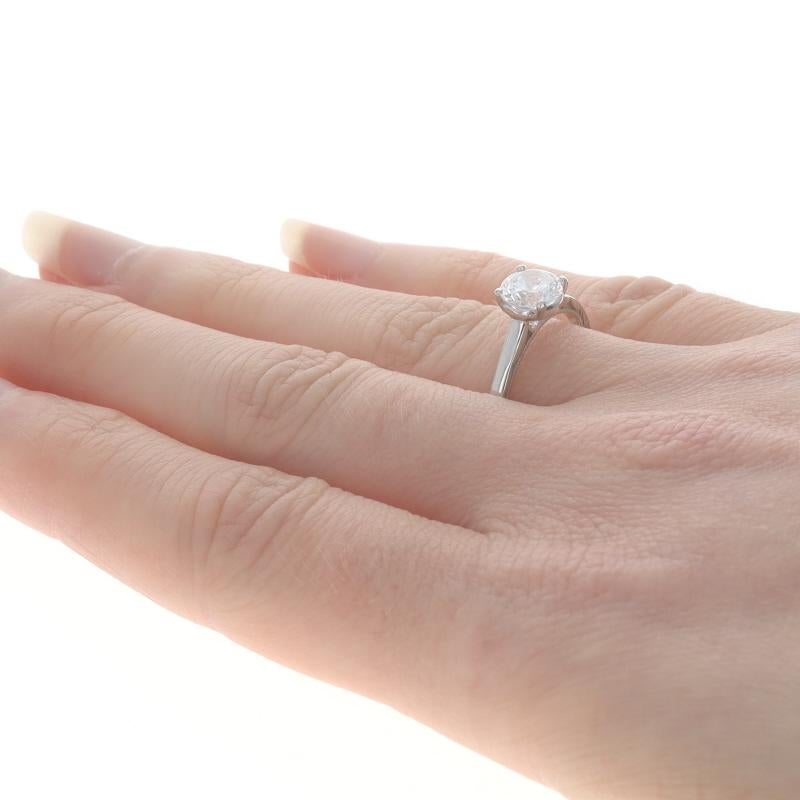 Women's Tacori Sculpted Crescent Semi-Mount Engagement Ring Platinum Rnd CZ fits 6.5mm For Sale