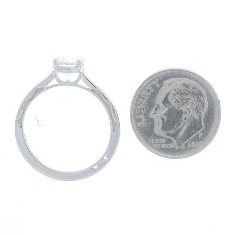 Tacori Sculpted Crescent Semi-Mount Engagement Ring Platinum Rnd CZ fits 6.5mm For Sale 1