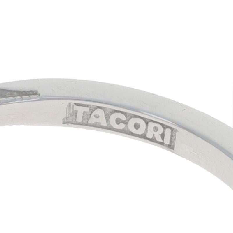 Tacori Sculpted Crescent Semi-Mount Engagement Ring Platinum Rnd CZ fits 6.5mm For Sale 3
