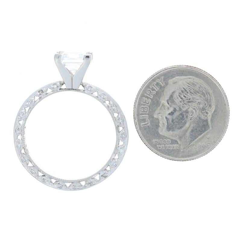 Women's Tacori Semi-Mount Engagement Ring, Platinum .20ctw Fits Princess