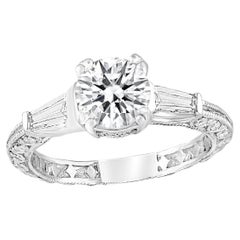 Tacori "Simply Tacori" Platinum Pave Diamond Engagement Ring Size 5.5
