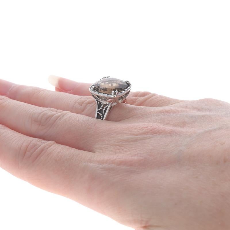 Donna Anello solitario di quarzo fumé Tacori - Sterling 925 Oro giallo 18k Cush in vendita