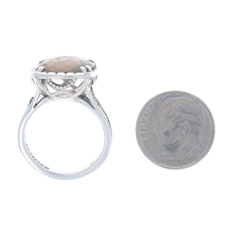 Anello solitario di quarzo fumé Tacori - Sterling 925 Oro giallo 18k Cush in vendita 1