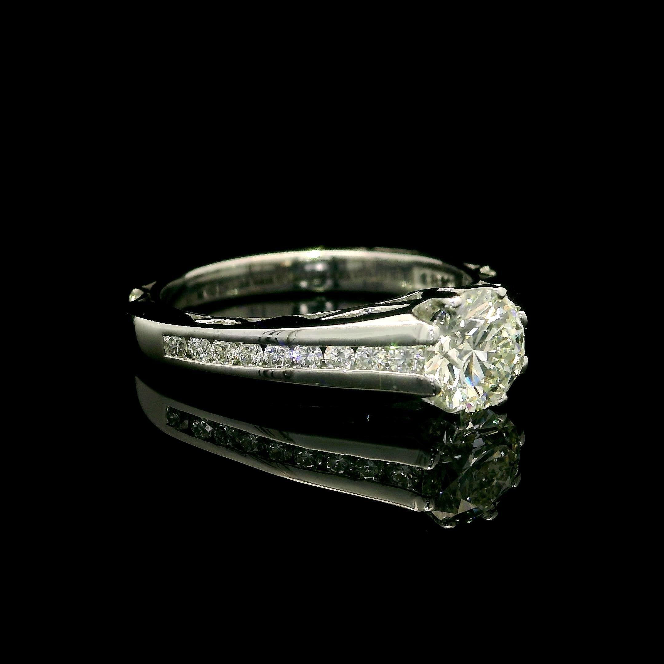 Tacori Solid 18k White Gold GIA 1.51ctw Triple Excellent Diamond Engagement Ring For Sale 6