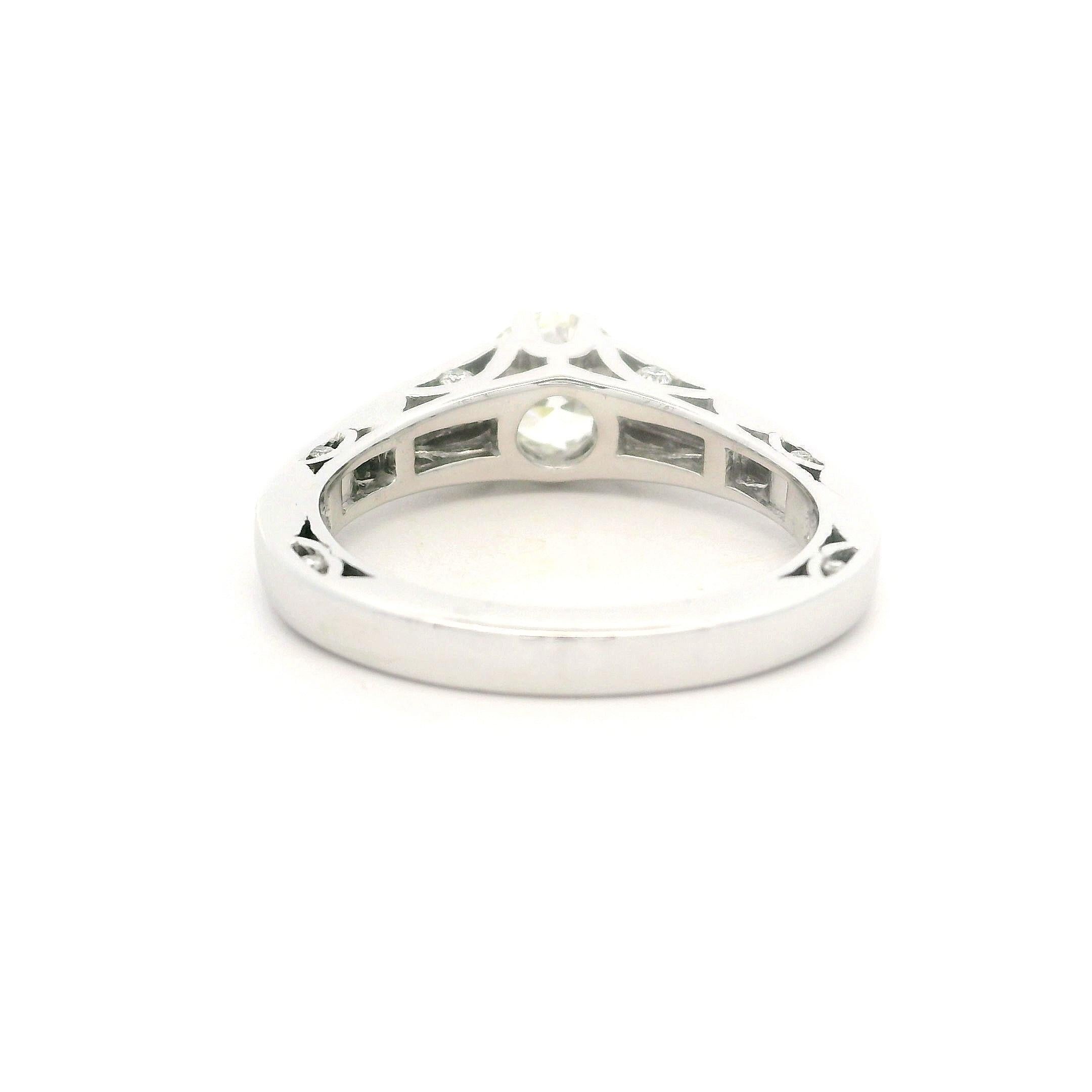 Tacori Solid 18k White Gold GIA 1.51ctw Triple Excellent Diamond Engagement Ring For Sale 10