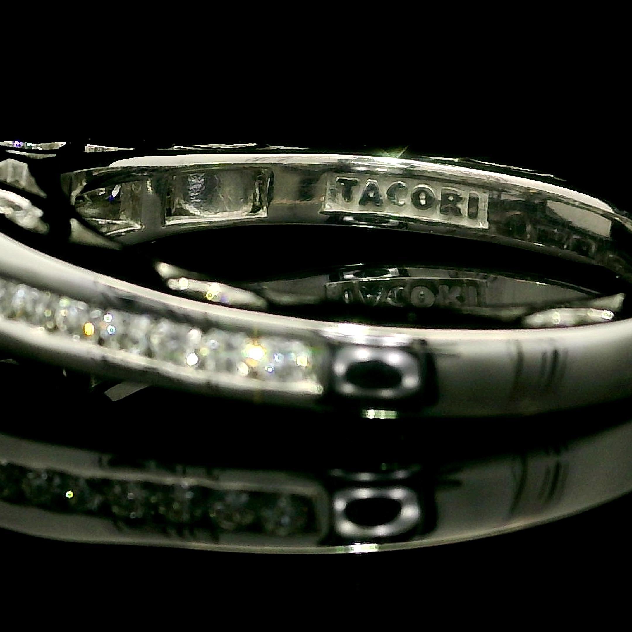 Tacori Solid 18k White Gold GIA 1.51ctw Triple Excellent Diamond Engagement Ring For Sale 1