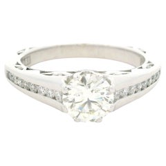 Tacori Verlobungsring aus massivem 18 Karat Weißgold GIA 1,51 Karat dreifacher ausgezeichneter Diamant