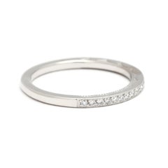 Tacori Thin Diamond Band Ring, 18k White Gold, Ring Size 5.75, Coastal Crescent