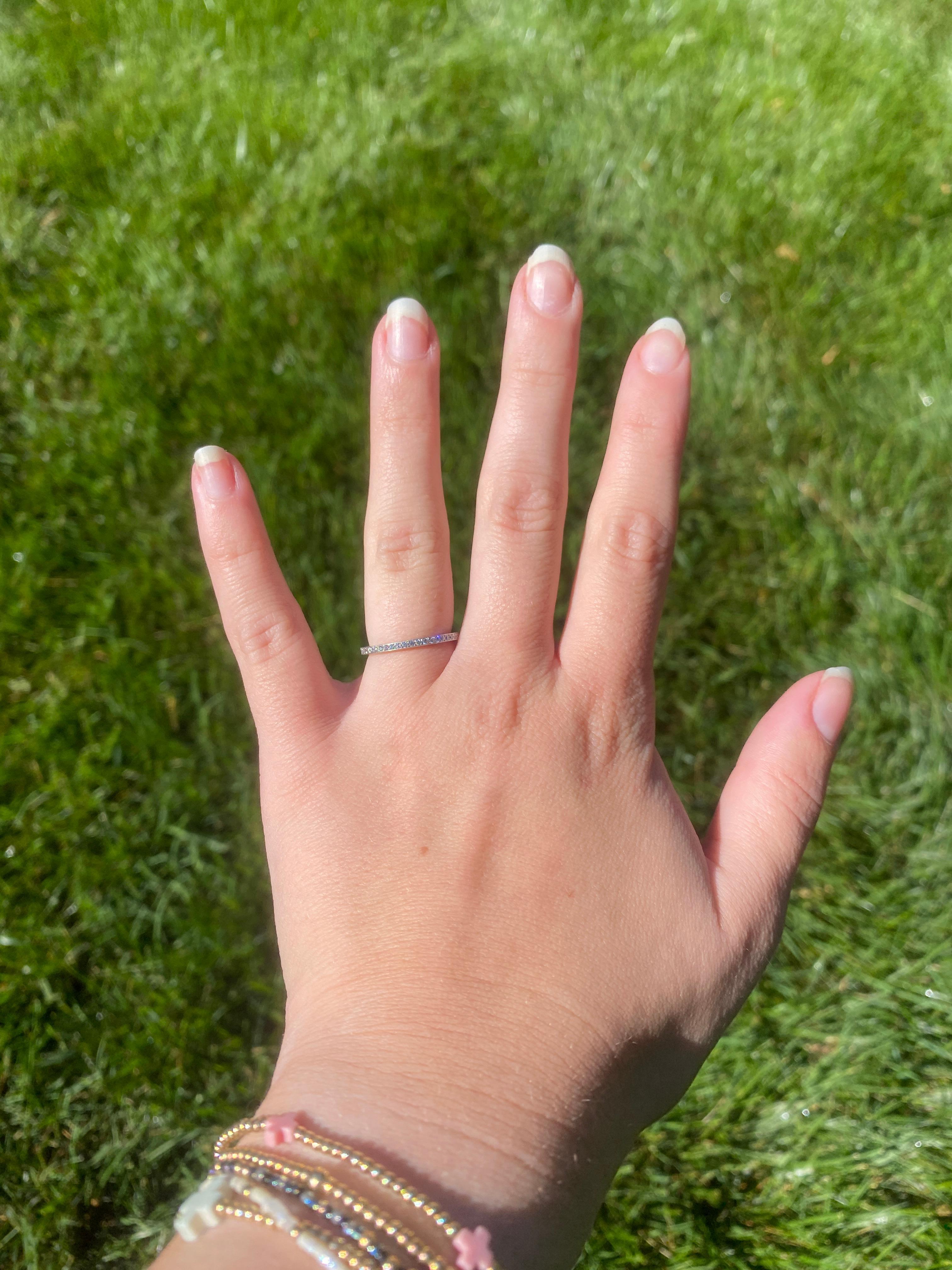 Anello Tacori con diamante sottile, oro bianco 18 carati, misura 5,75, mezzaluna costiera in vendita 1