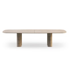 Bamboo Dining Table by Myface, Hand-Crafted Marble, Modern Design