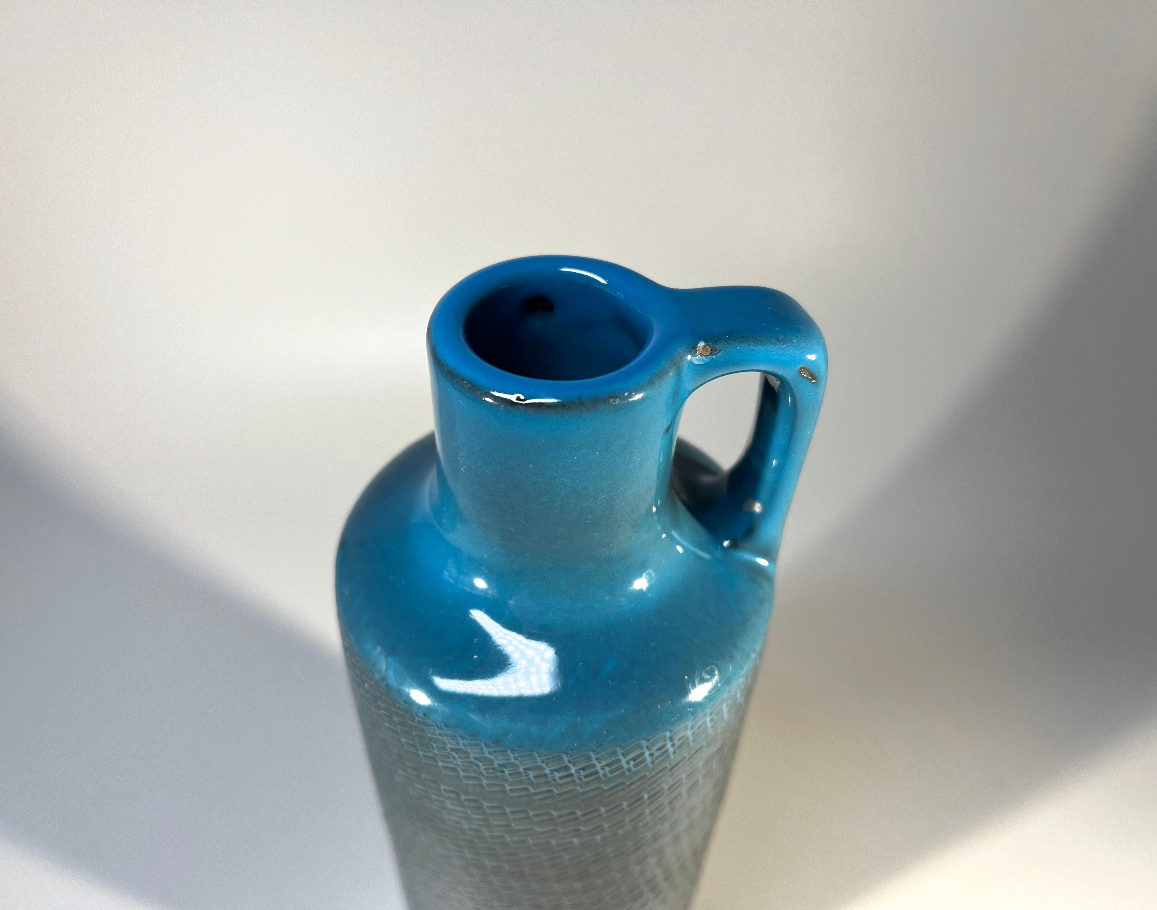 Stoneware Tactile, Turquoise Bris Series Earthenware Vase , Ingrid Atterberg, Upsala-Ekeby For Sale