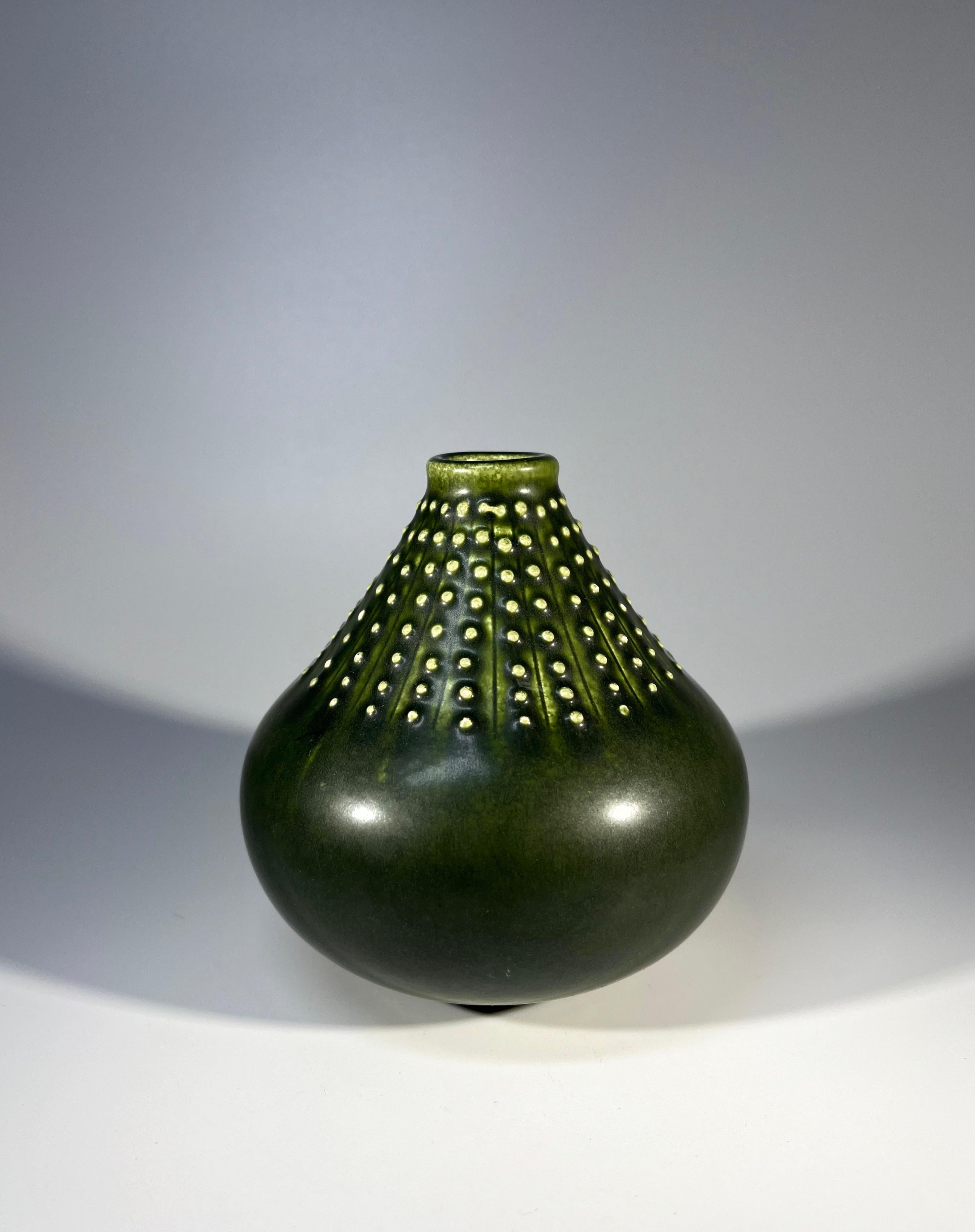 Danish Tactile, Understated Vase By Dietlinde Hein, Knabstrup, Denmark. c1960