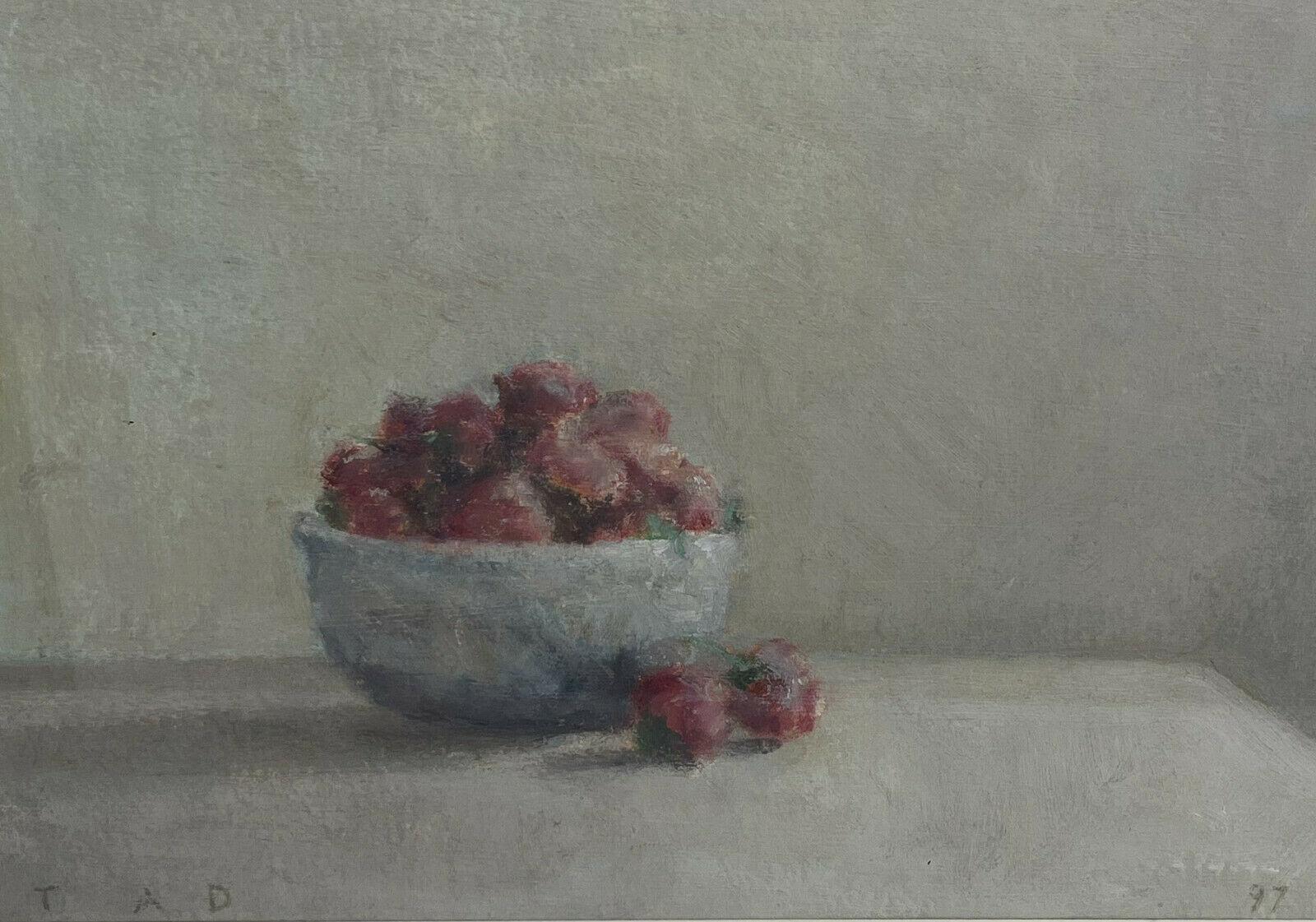 Tad Spurgeon peinture à l'huile nature morte framboises signé, 1997.

Signé par l'artiste dans un coin et daté de 1997 dans l'autre coin. Dans un cadre en bois doré, avec verre et passe-partout.

Informations supplémentaires :
Technique de