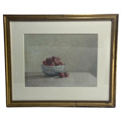 Tad Spurgeon Oil Still Life Painting Raspberries Signed, 1997