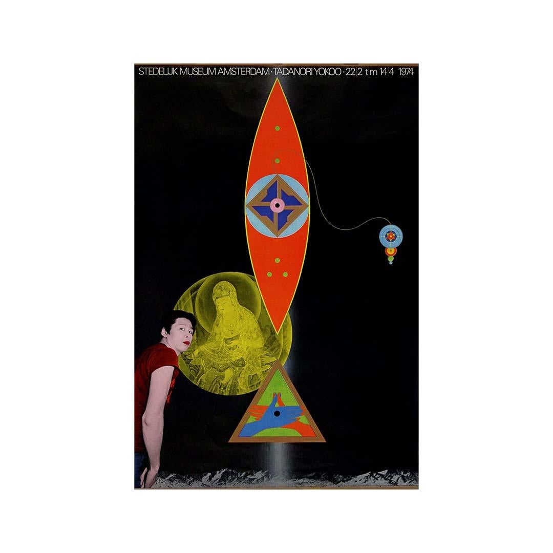 1974 original exhibition poster Tadanori Yokoo at the Stedelijk Museum Amsterdam For Sale 3
