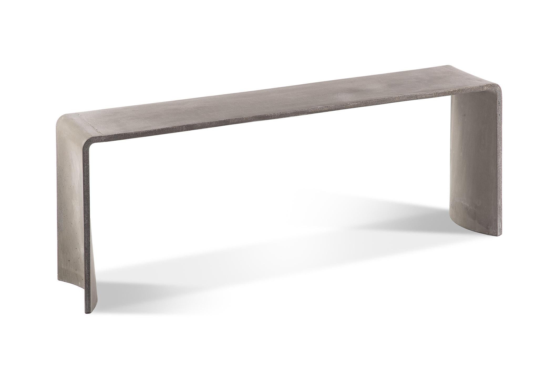Tadao 120 Concrete Contemporary Low Console, Ardesia Cement Made in Italy (Italienisch) im Angebot