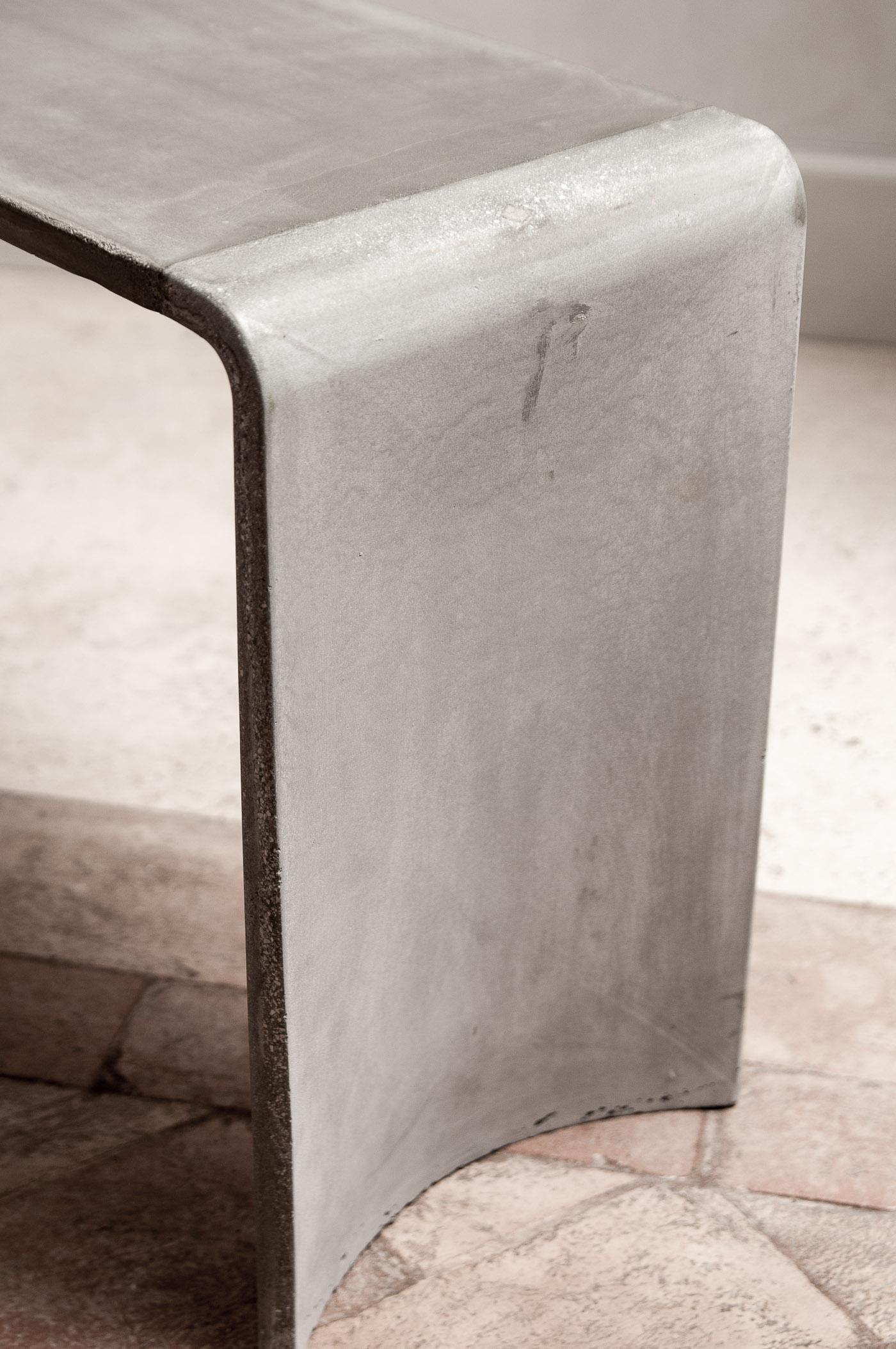 Italian Tadao 120 Concrete Contemporary Low Console, Ardesia Cement Made in Italy For Sale