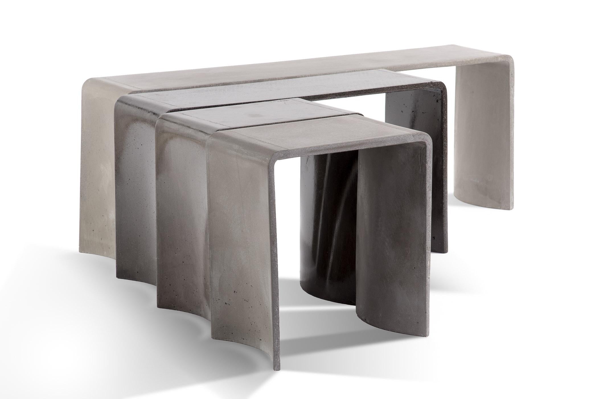 Moderne Tadao 120 Table console basse contemporaine en béton, 100 % Handcraft in Italy en vente