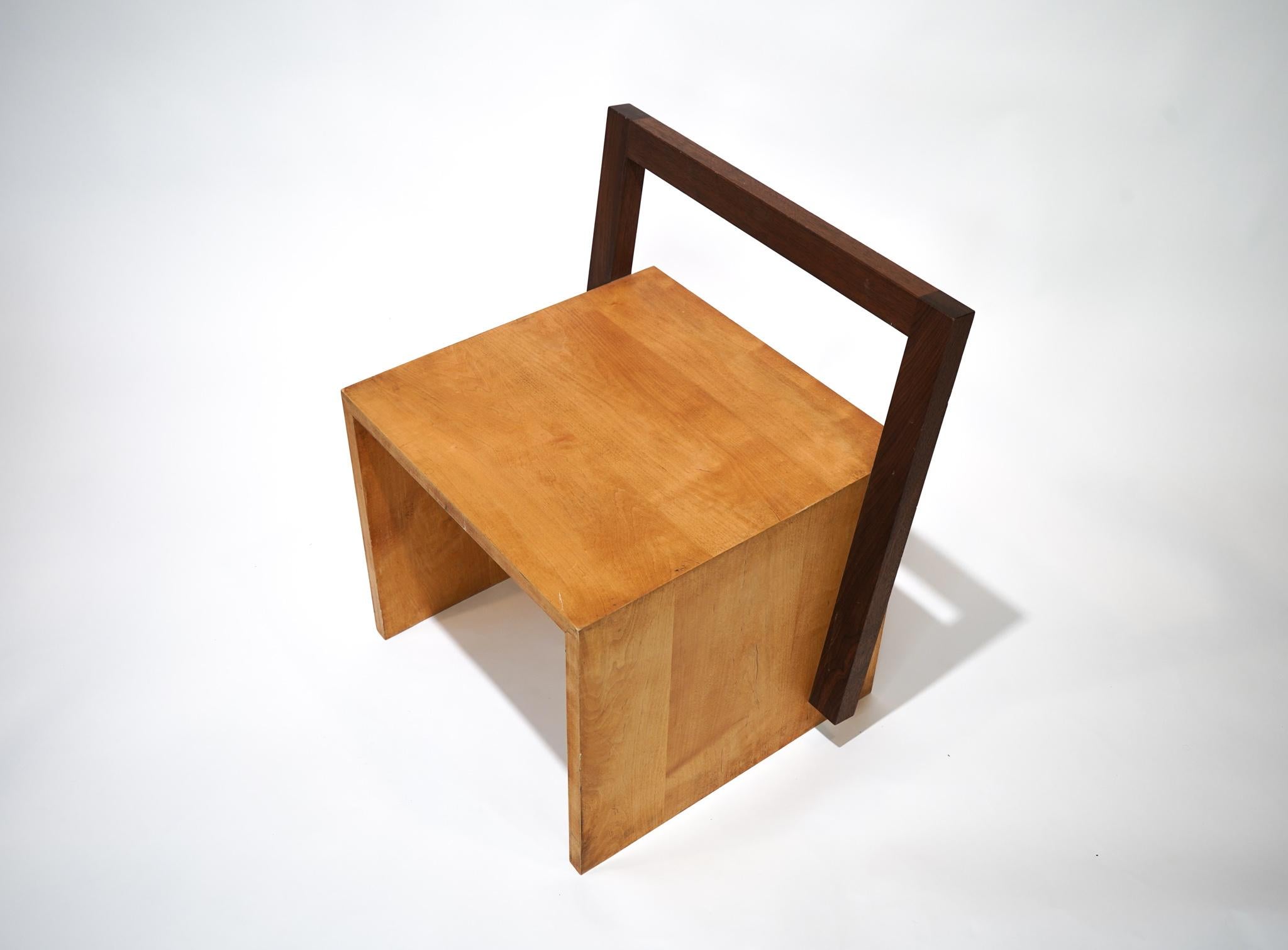 Tadao Arimoto Minimalistischer Loungesessel aus Holz (Moderne)