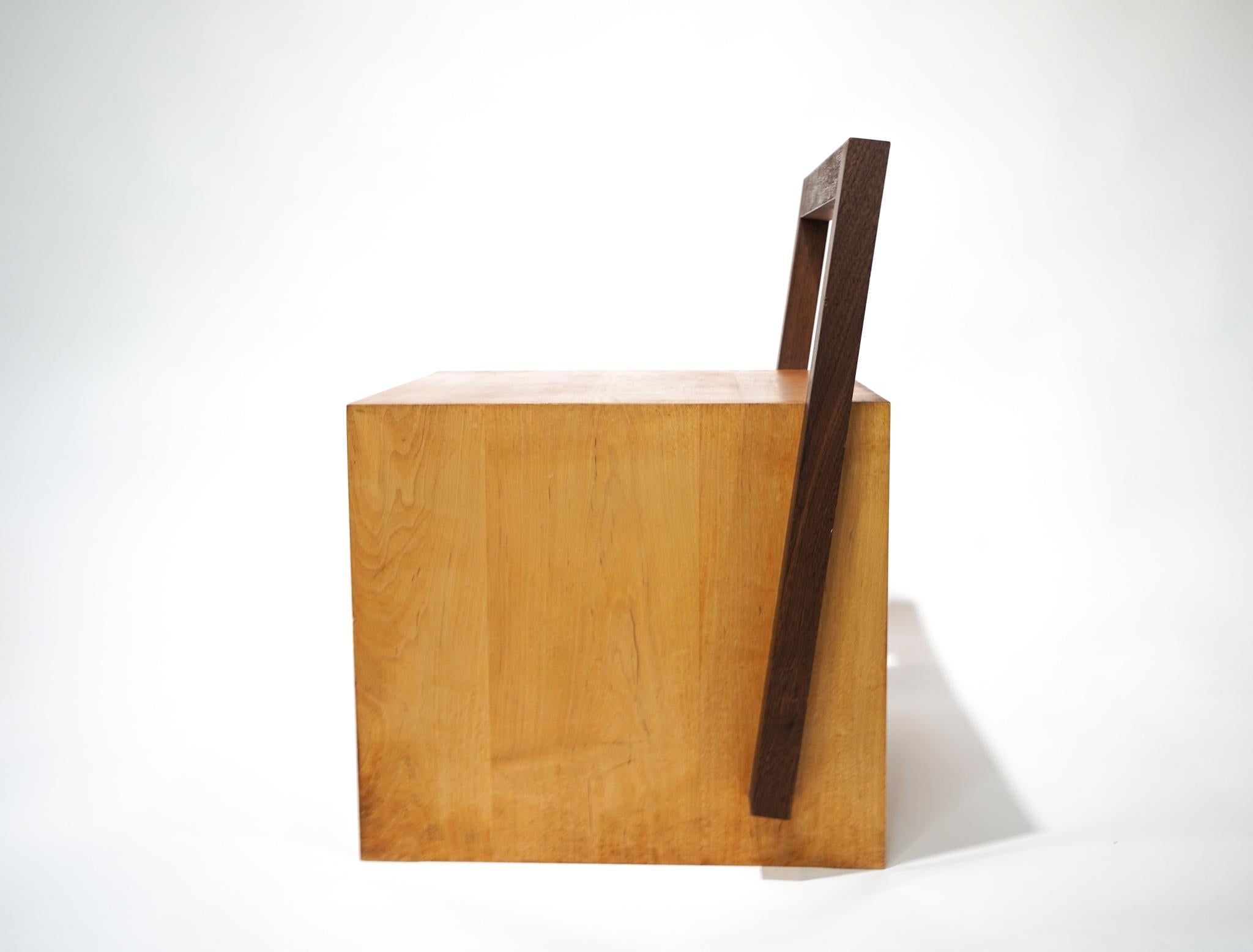 Tadao Arimoto Minimalistischer Loungesessel aus Holz (amerikanisch)
