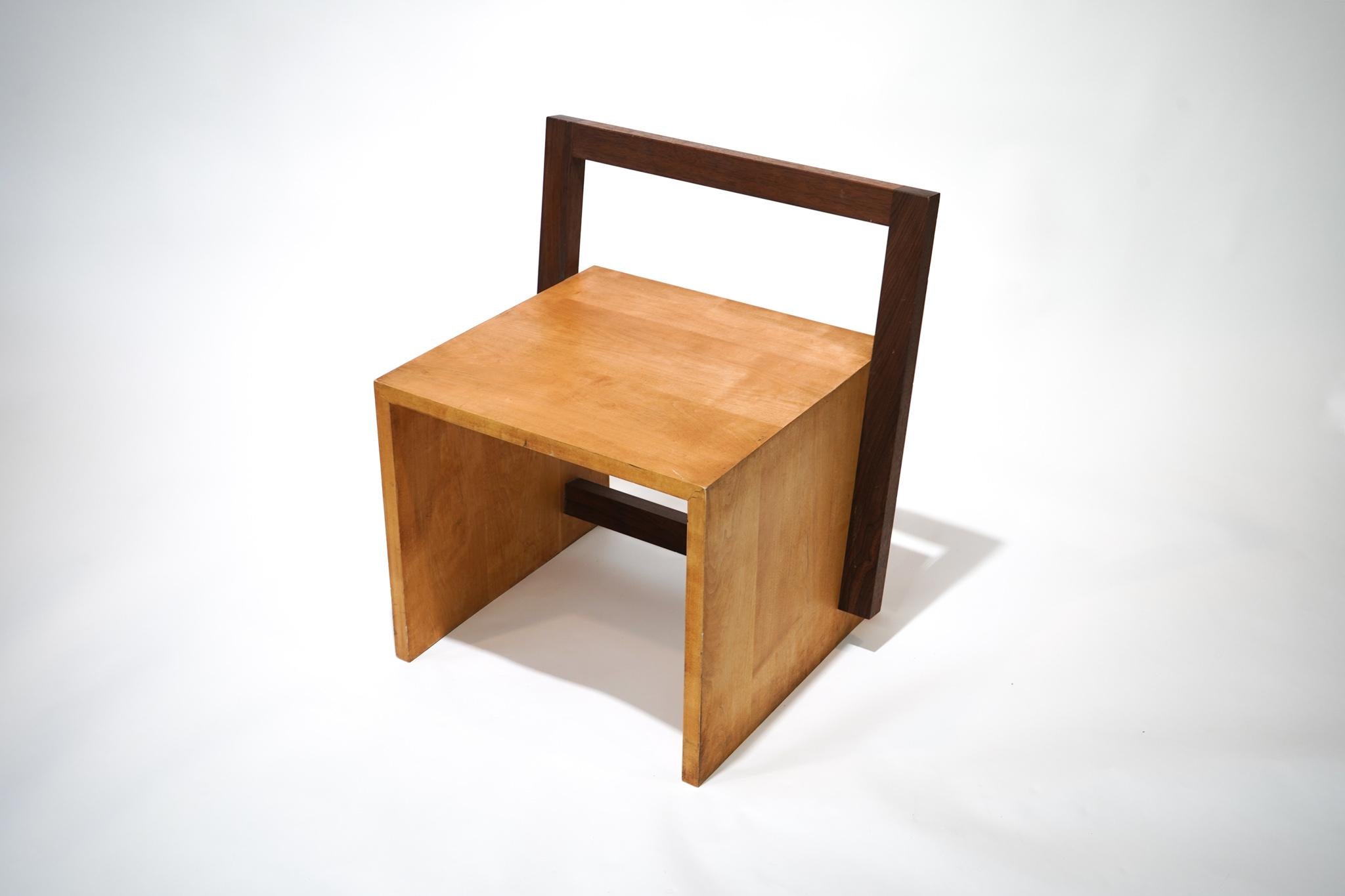 Contemporary Tadao Arimoto Minimalist Wooden Lounge Chair