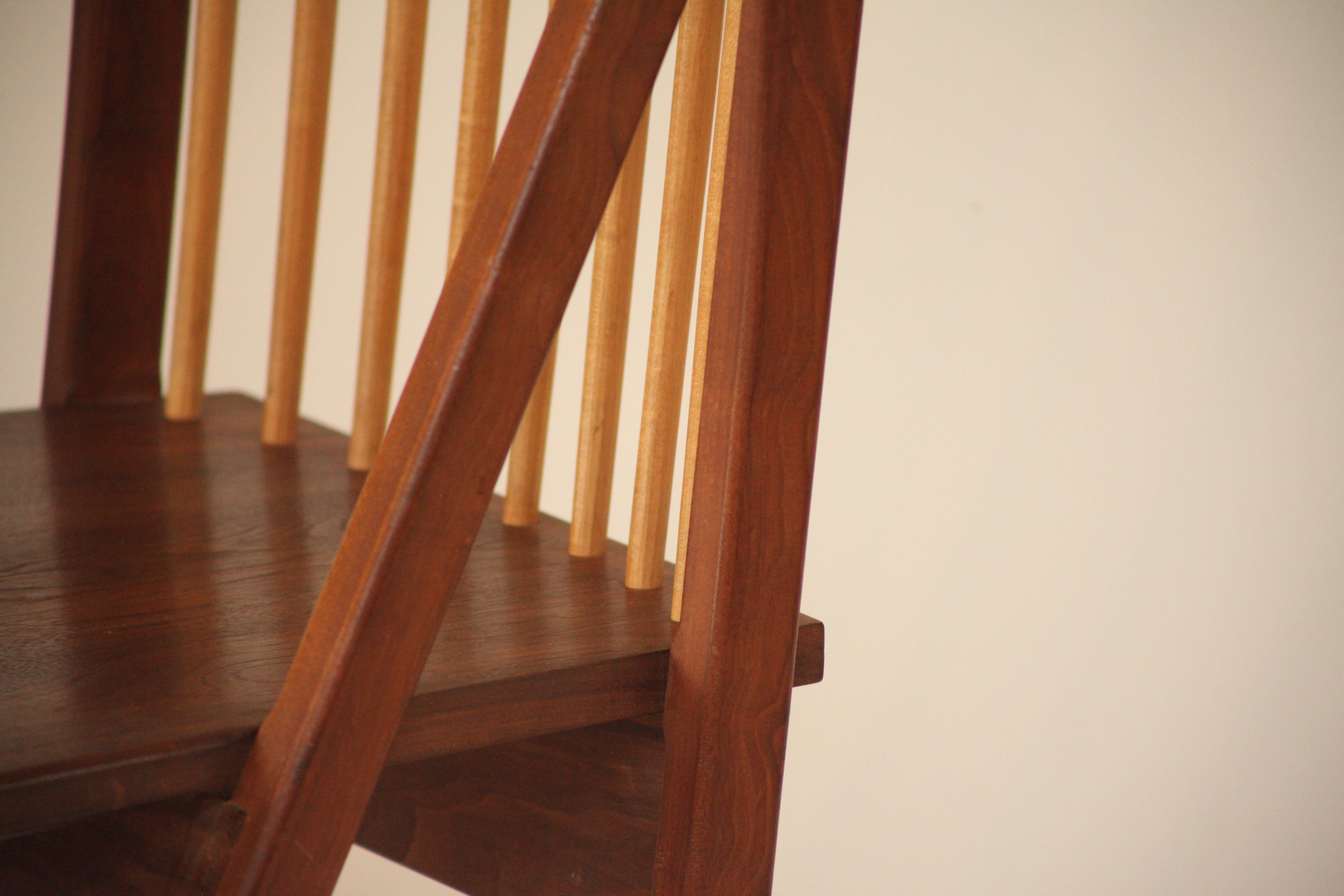 Late 20th Century Tadao Arimoto Walnut Spindle Back Chair, 1980s For Sale