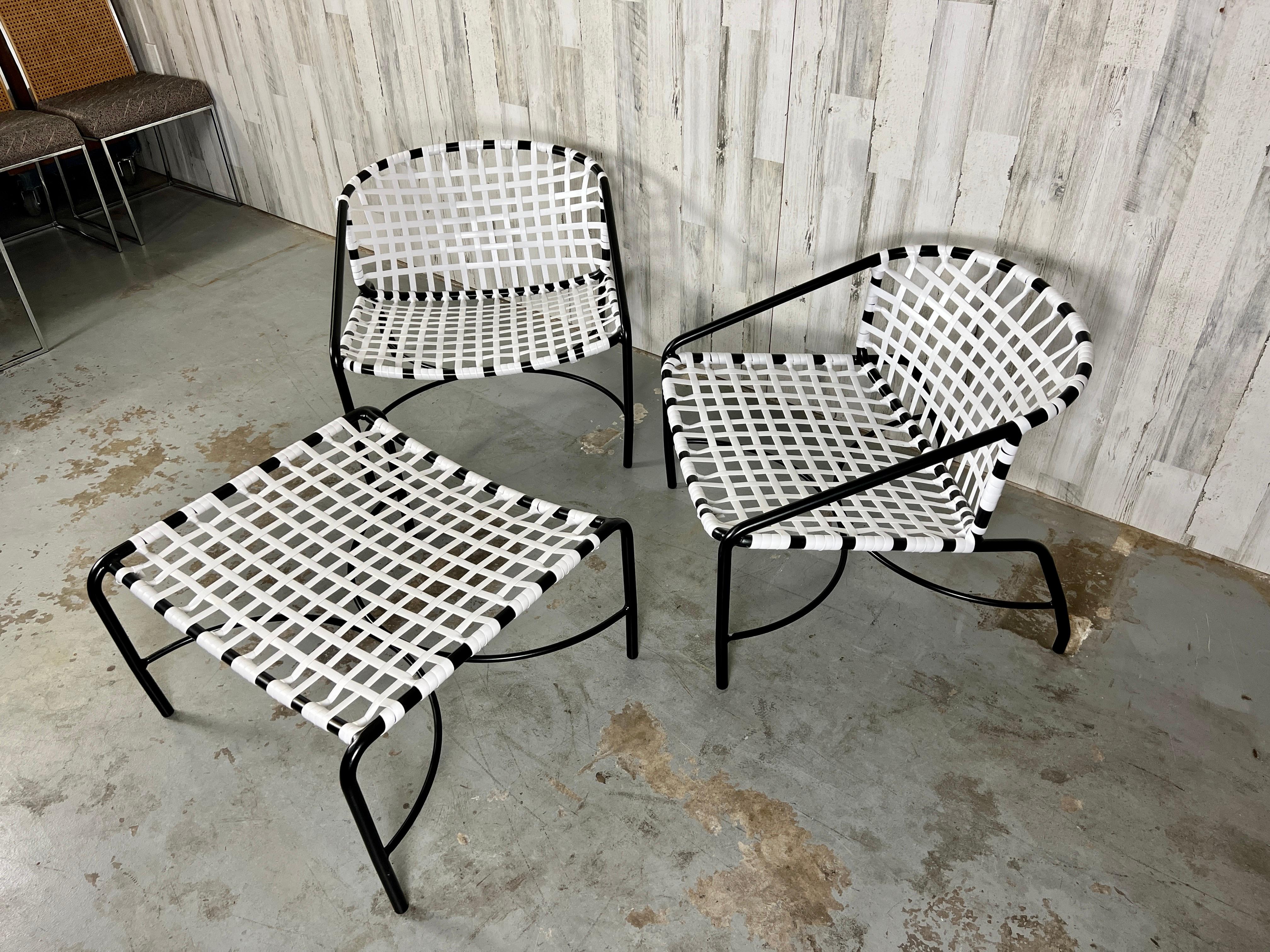North American Tadao Inouye for Brown Jordan Kantan Chairs and Ottoman