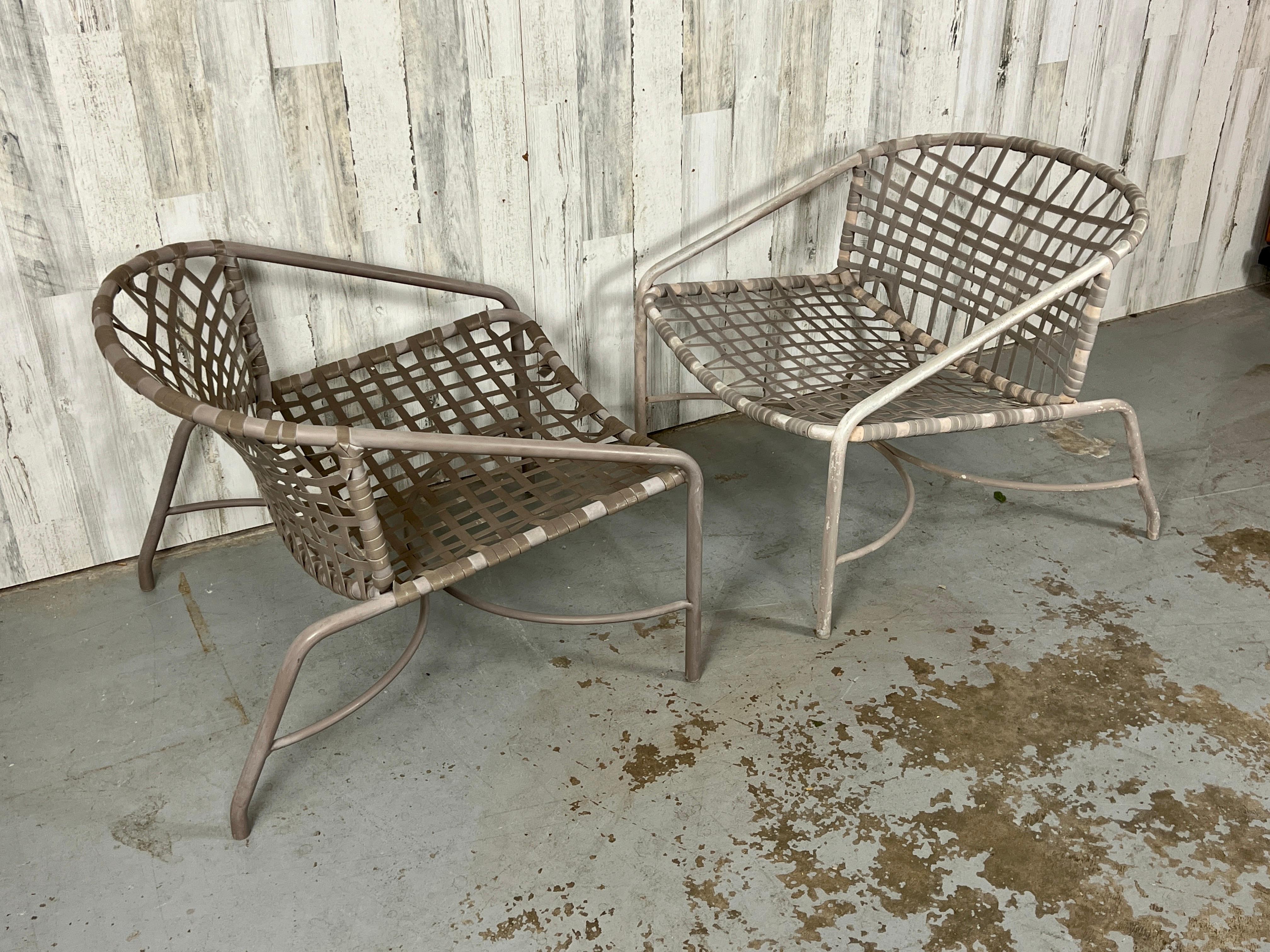 Tadao Inouye For Brown Jordan Kantan Set of Patio Chairs with Ottoman For Sale 1