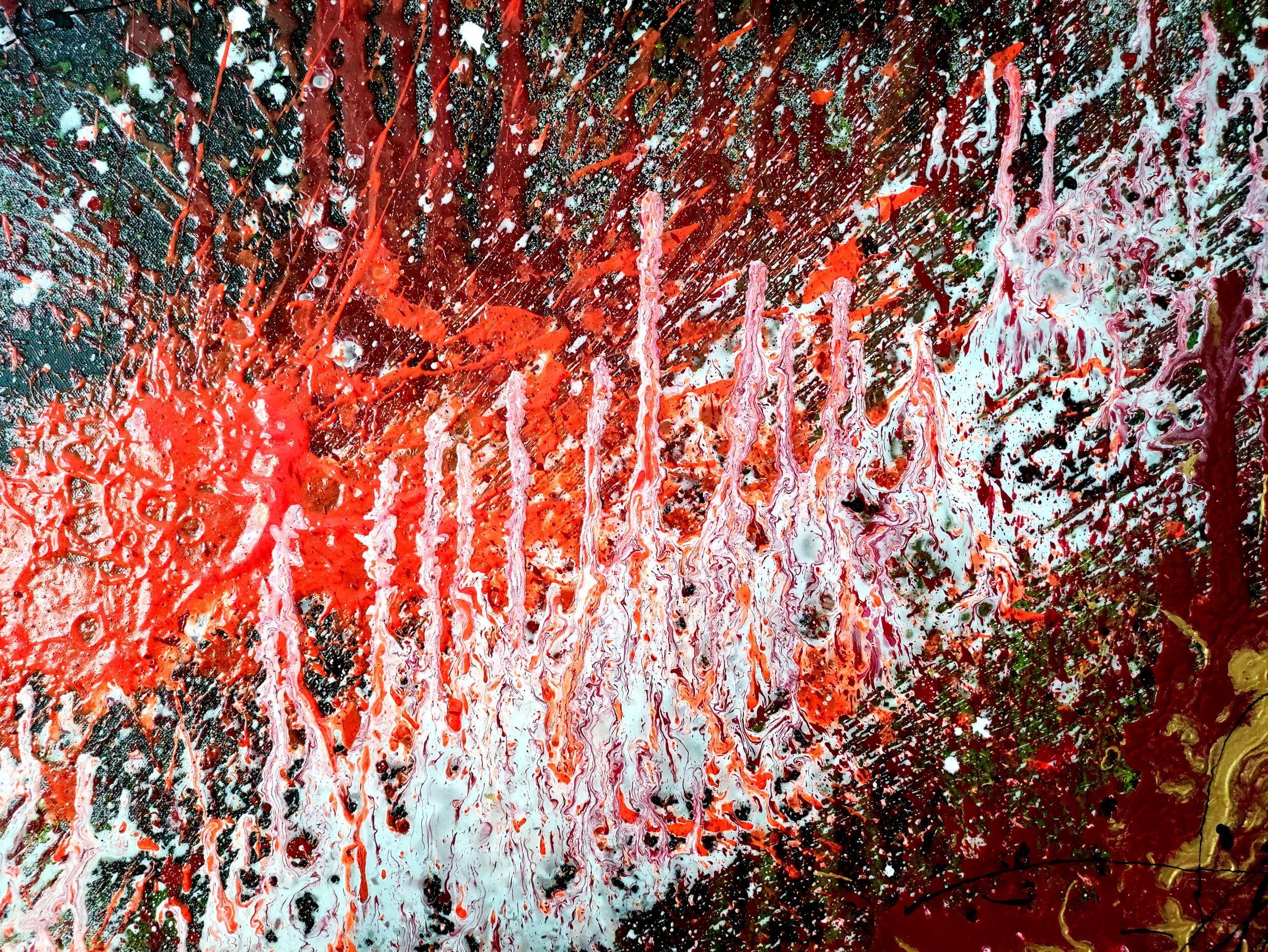 Burst of balloon #Symphony, Mixed Media on Canvas For Sale 1