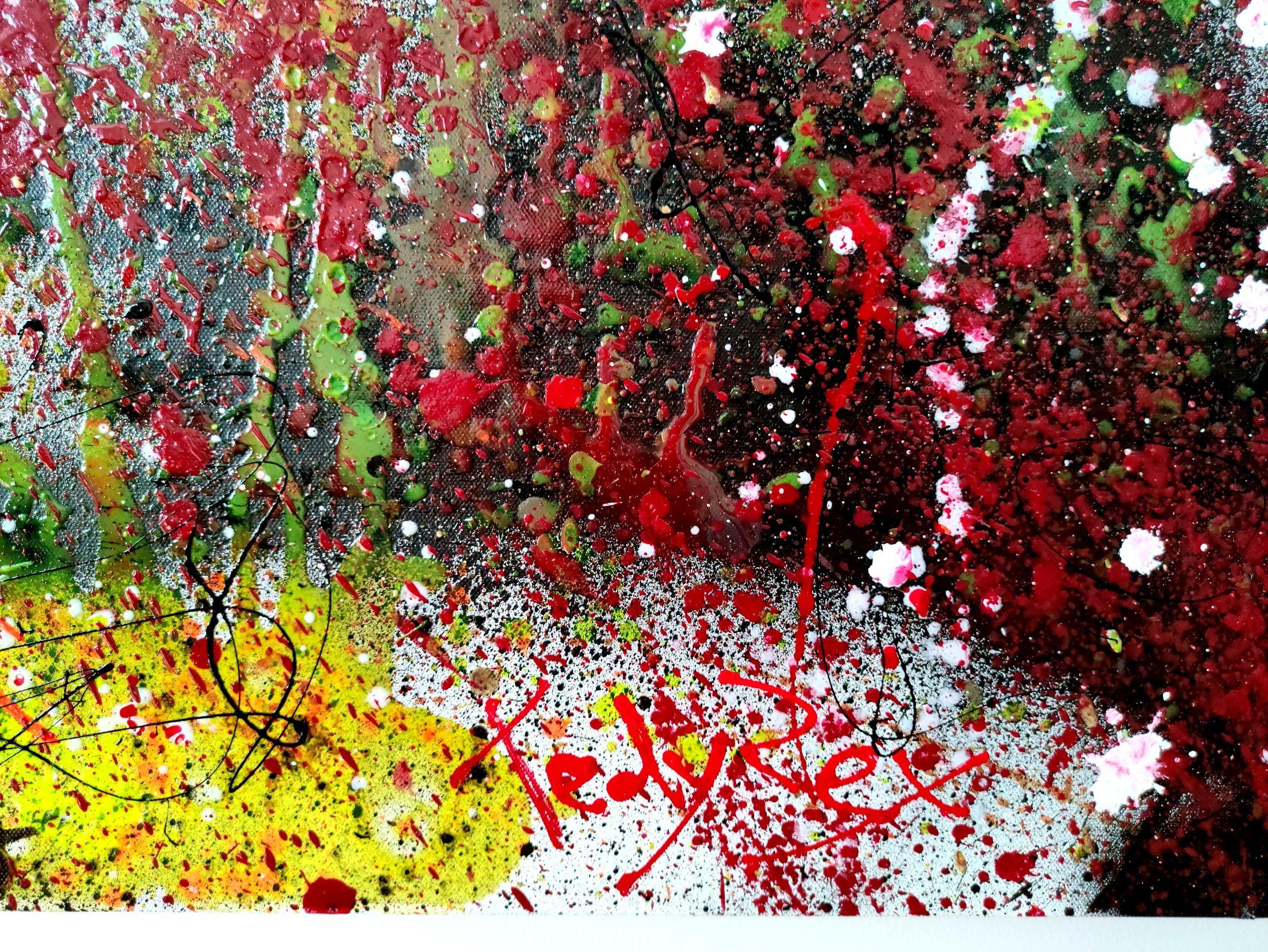 Burst of balloon #Symphony, Mixed Media on Canvas For Sale 2
