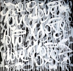 Composition _ Droving Love in White, Painting, Acrylic on Canvas