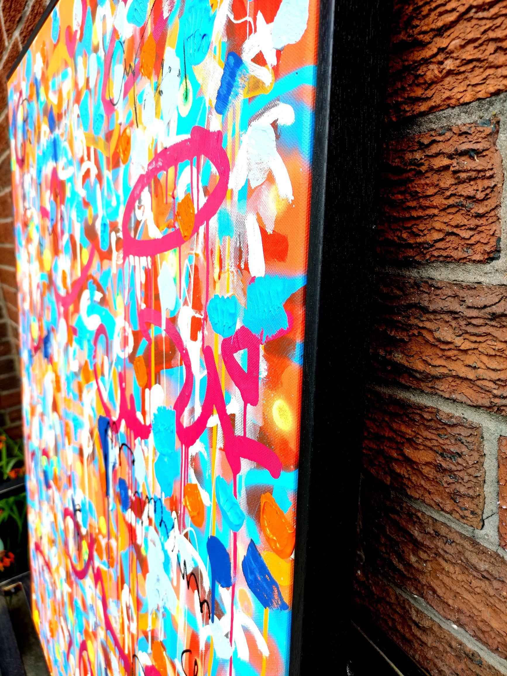 Arte callejero, Urbano.   Estirado sobre bastidor de madera y enmarcado a medida :: Pintura :: Street Art :: Esta obra viene con un certificado oficial de autenticidad firmado por el artista :: Lista para colgar: Sí :: Firmada: Sí :: Ubicación de la