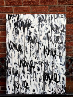 Dibujar el amor en blanco y negro, Pintura, Acrílico sobre lienzo