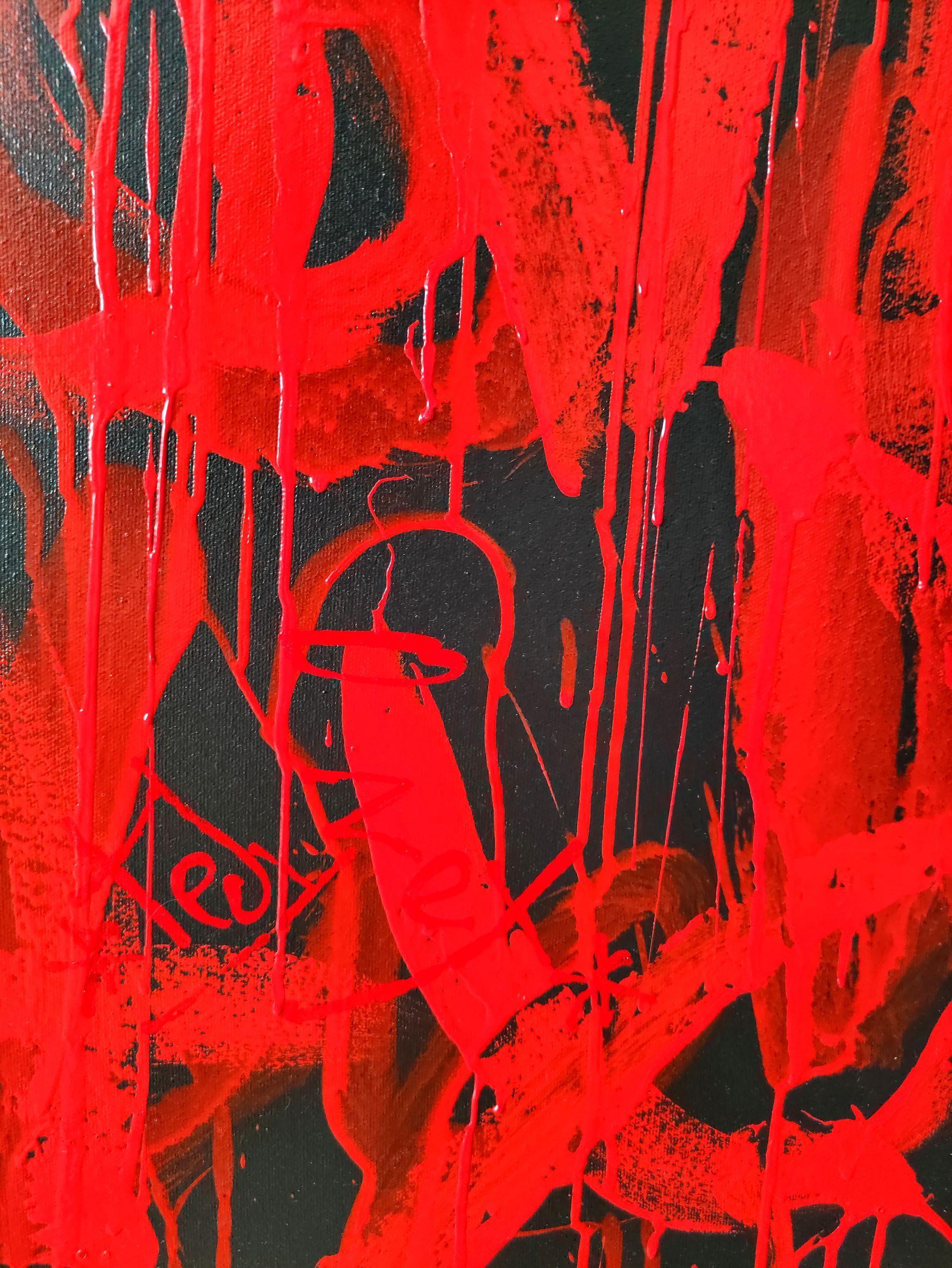 Astratto urbano, graffiti street art.  :: Pittura :: Street Art :: Questo pezzo viene fornito con un certificato ufficiale di autenticità firmato dall'artista :: Pronto da appendere: Yes :: Firmato: Yes :: Posizione della firma: Davanti e in basso