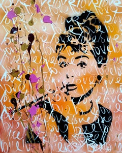 Prayer One_ page Audrey Hepburn, Painting, Acrylic on Canvas
