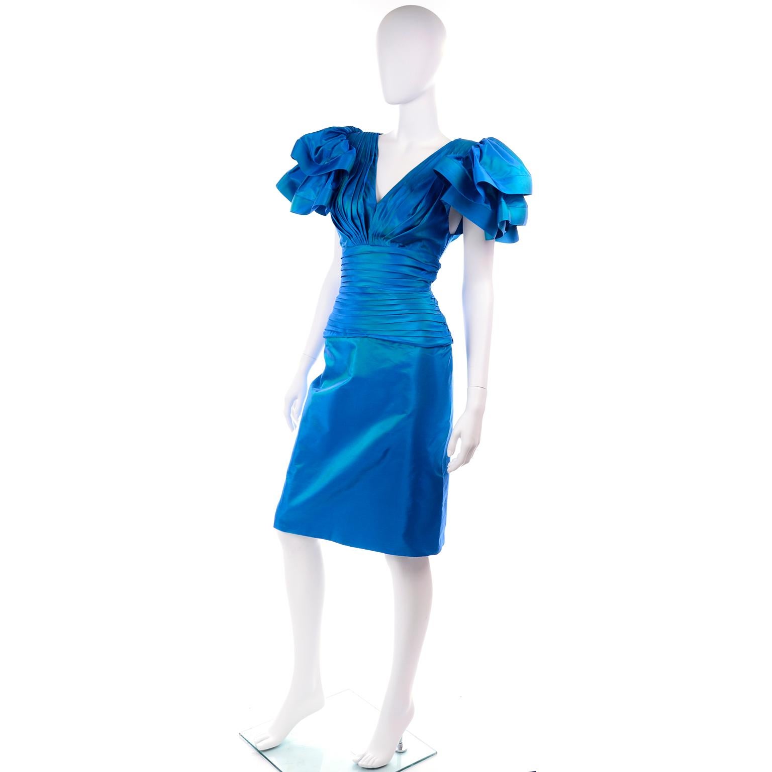 iridescent blue dress
