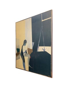 Tadashi Asoma Painting, Untitled Interior with Nude