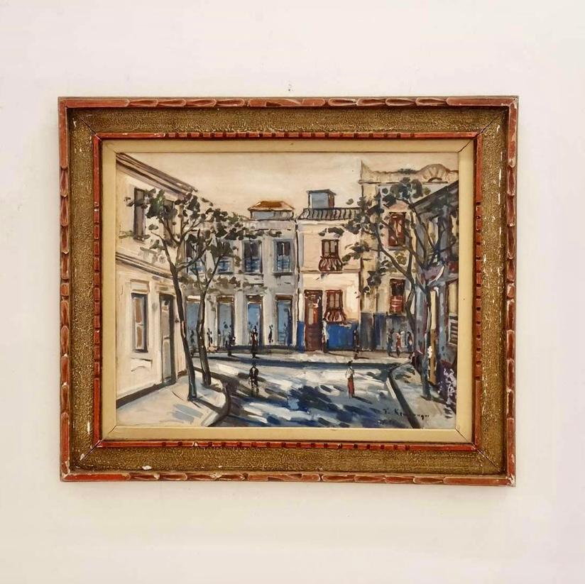 “Casario do Rio de Janeiro, 1958”.
Oil s/ duratex.
Signed and dated at the bottom right.

The painting represents an urban landscape of the city of Rio de Janeiro, Brazil,

This harmonious painting in the post-impressionist style is in