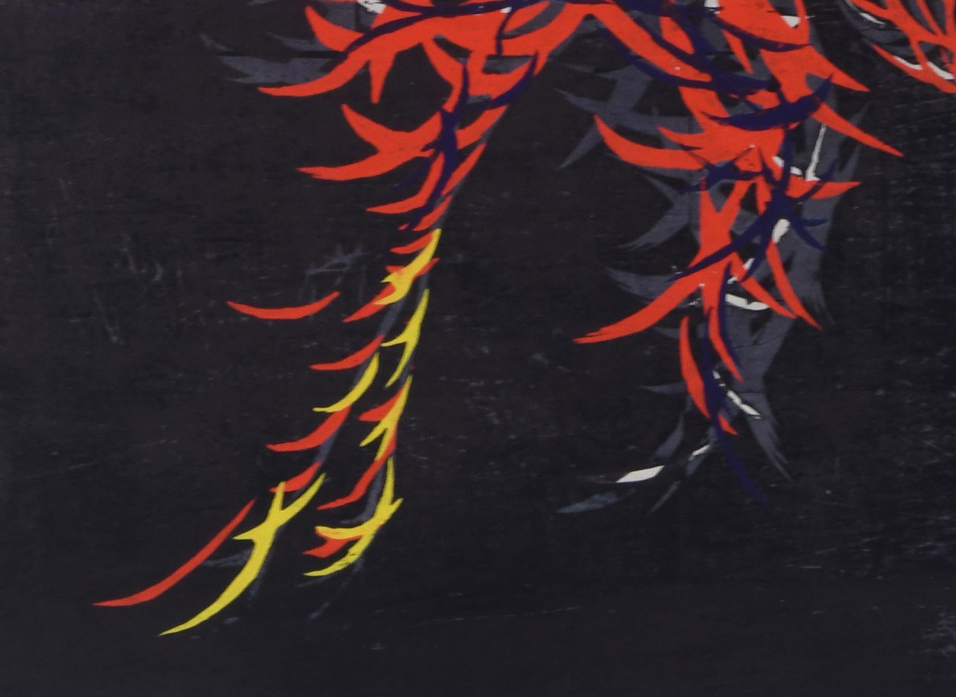 Keshin (Incarnation (Moku) - Black Abstract Print by Tadashi Nakayama