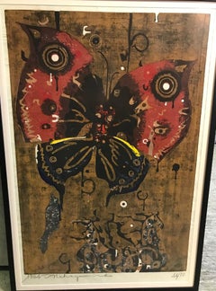 Tadashi Nakayama Large Limited Edition Signed Japanese Woodblock Print, 1964