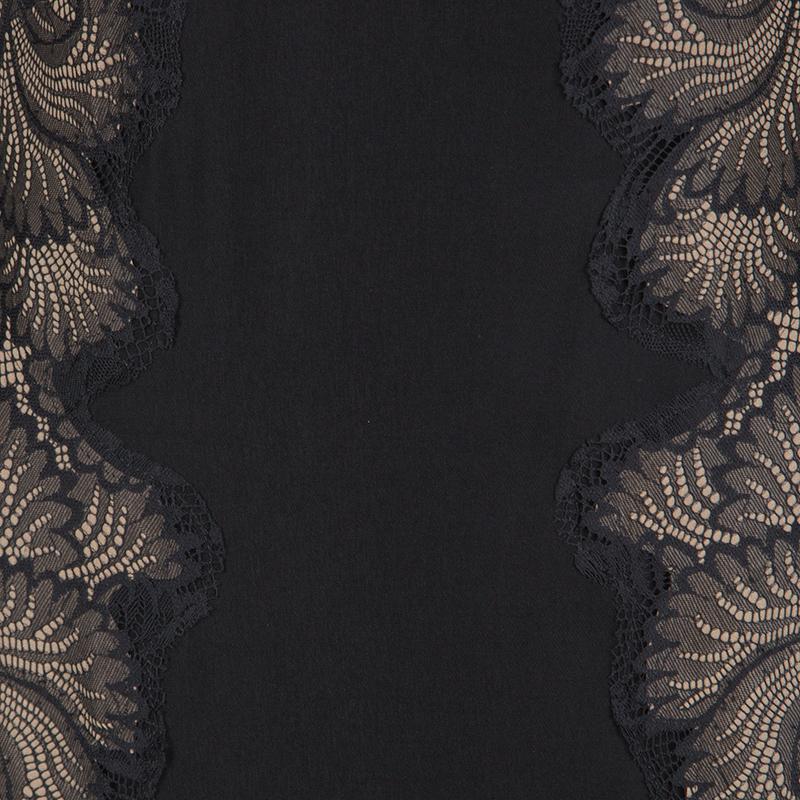 Women's Tadashi Shoji Black Lace Applique Side Panel Detail Sleeveless Gown S