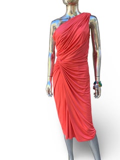 Tadashi Shoji Collectiion Draped One Shoulder Coral Dress Size M