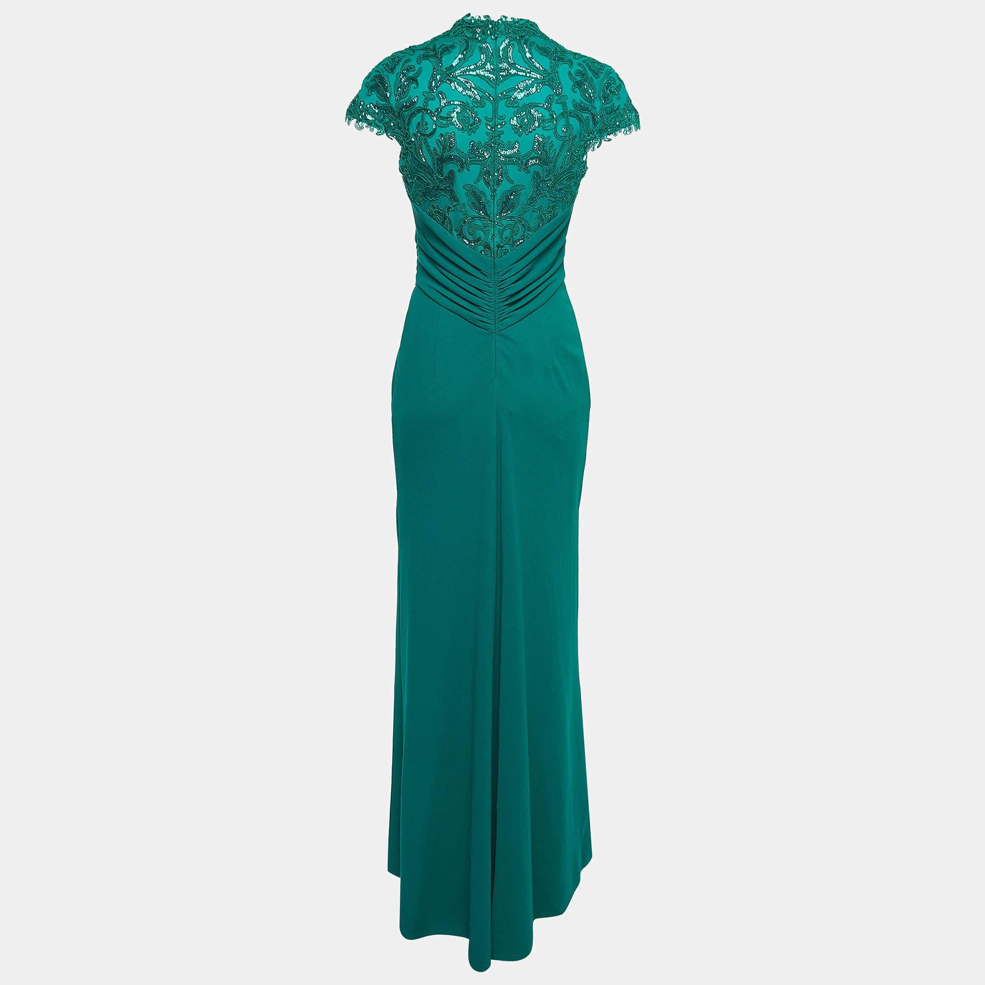 Resplendent, elegant, and gorgeous, this gown defines it all. It is beautified using stunning details and a stylish neckline. Wear it with statement accessories and a defining clutch.

