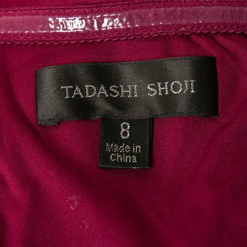 Women's Tadashi Shoji Magenta Pink Velvet and Sequin Rhea Gown M