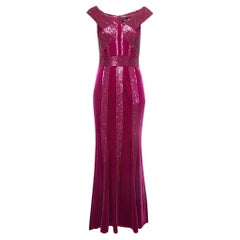 Tadashi Shoji Magenta rose et robe Rhea à sequins S