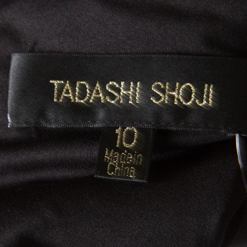 Tadashi Shoji Monochrome Floral Embroidered Marissa Gown L 1