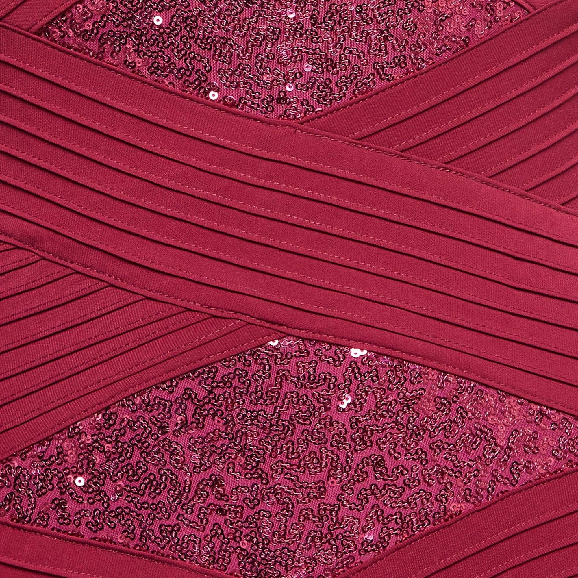 Tadashi Shoji Vestido sin tirantes de jersey rosa con adornos de lentejuelas XS Rosa en venta