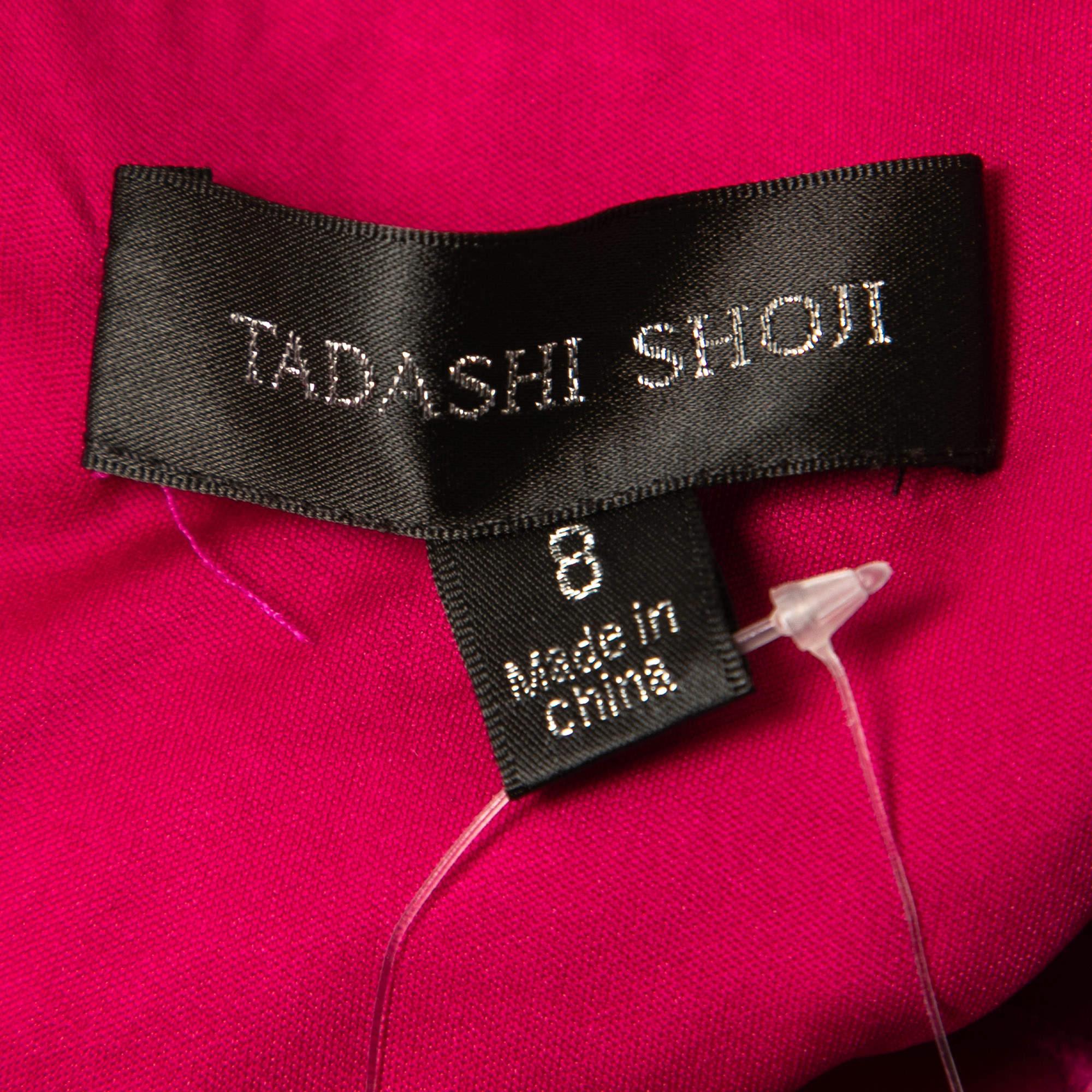 Tadashi Shoji Purple Lace Cap Sleeve Gown M In New Condition In Dubai, Al Qouz 2