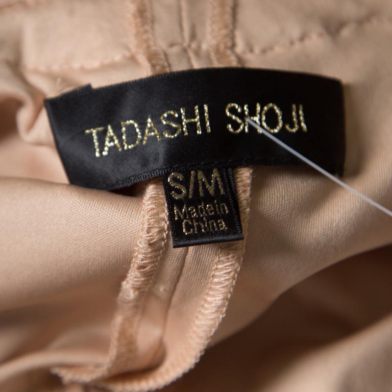 Tadashi Shoji Red Metallic Cord Embroidered Detail Tulle Long Coat S/M 1